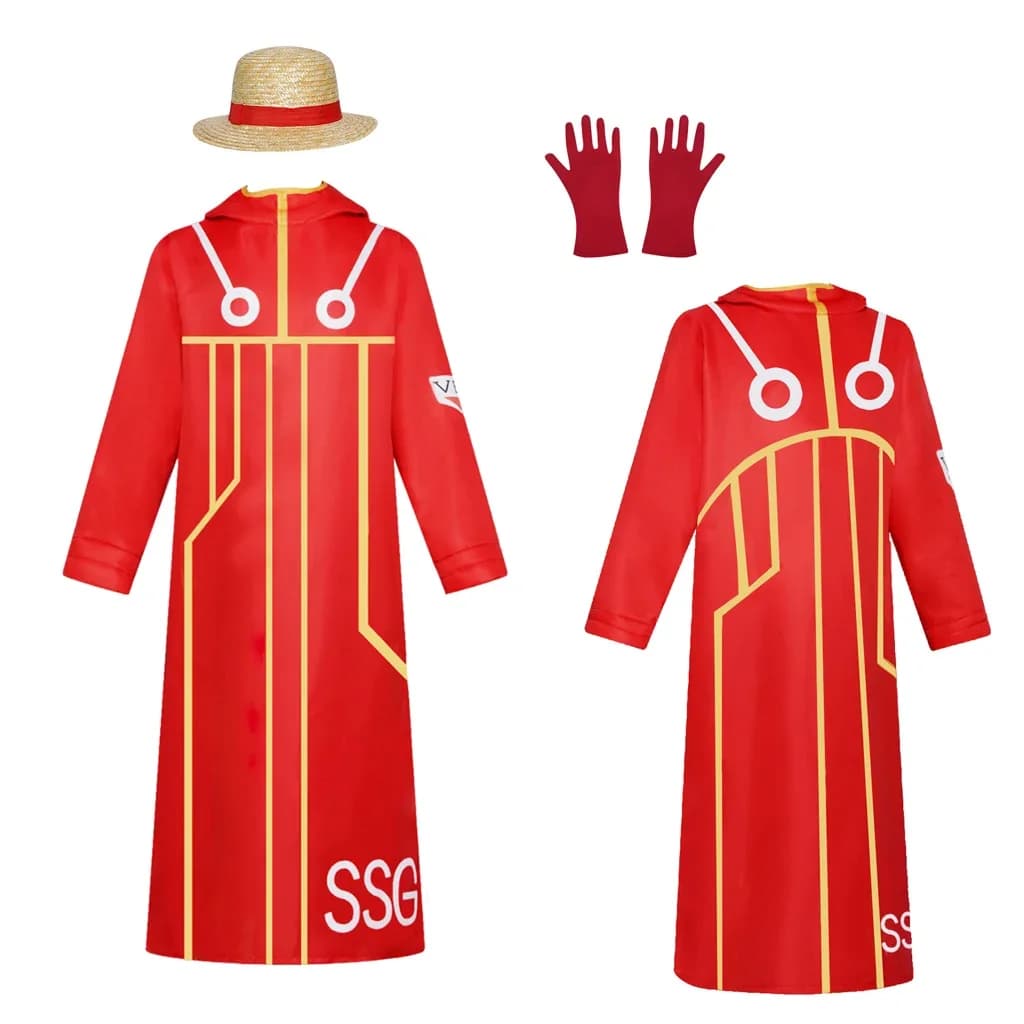 Anime Egghead Island Monkey D Luffy Robe Cosplay Costume 163 Luffy Jacket Hat Coat Suit Halloween Outfit