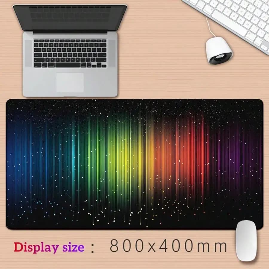 Tappetino per Mouse da Gaming Grande con Spettro Arcobaleno Vivace 800x400mm, Impermeabile in Gomma con Base Antiscivolo
