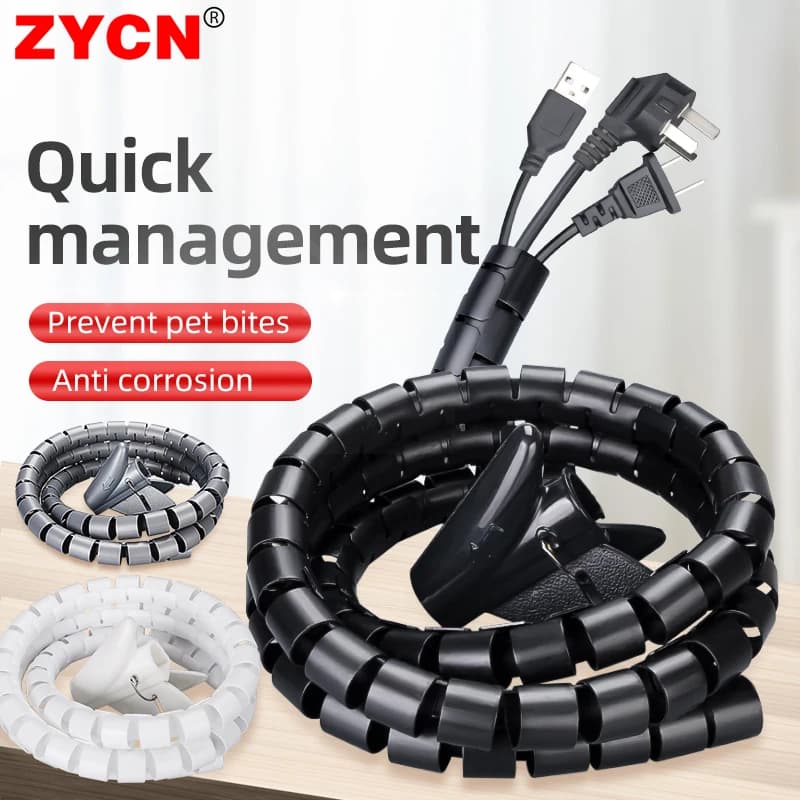 Organizzatore per Cavi da 5/10 Metri, Protezione per Fili 8/10/16/22mm, Avvolgicavo a Spirale Flessibile, Copertura Protettiva per Cavi