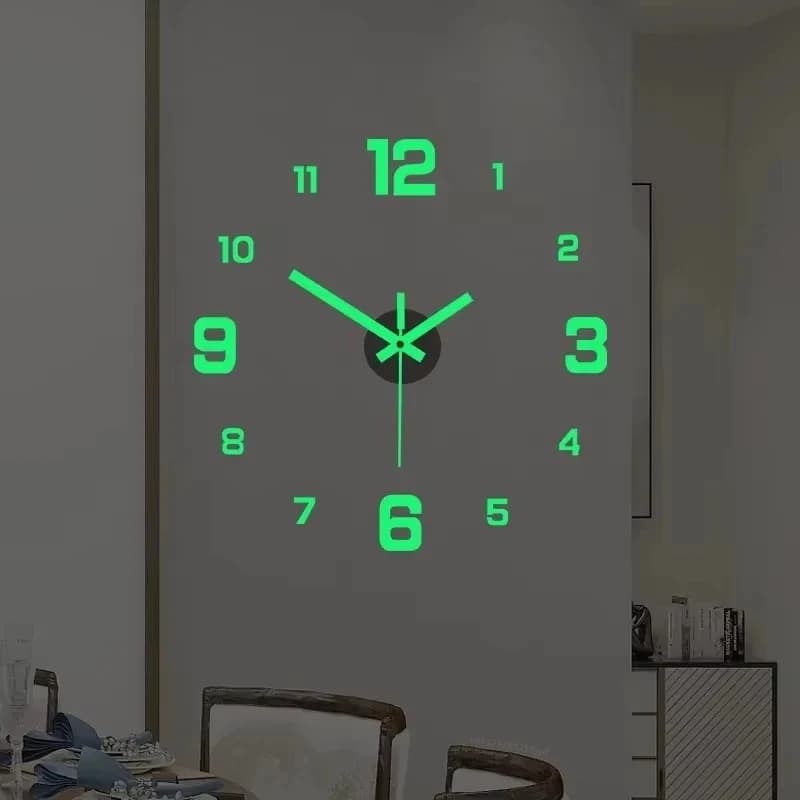 1/2/3 pezzi Orologio da parete 3D senza cornice in acrilico, orologio digitale fai da te, adesivi murali, orologio silenzioso per soggiorno, camera da letto, ufficio, decorazione da parete