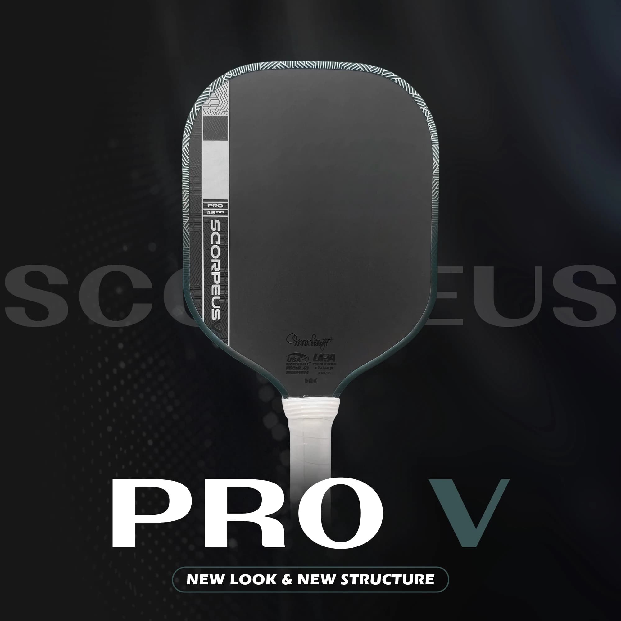 Racchetta da Pickleball J00laGEN5 con Nucleo in Fibra di Carbonio T700, Telaio Cinetico Pressato a Caldo Professionale 16mm per Bambini, 225g