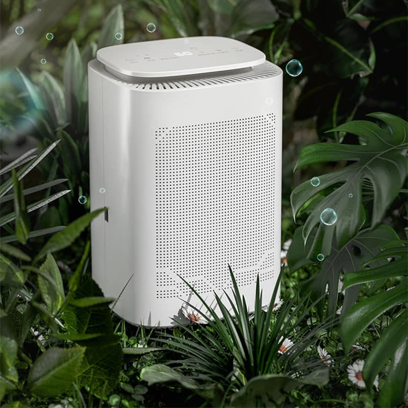 Purificatore d'Aria e Deumidificatore Combinati con Filtro HEPA, Funzione a Ioni Negativi, Timer di Spegnimento Automatico, Condensazione a Semiconduttore