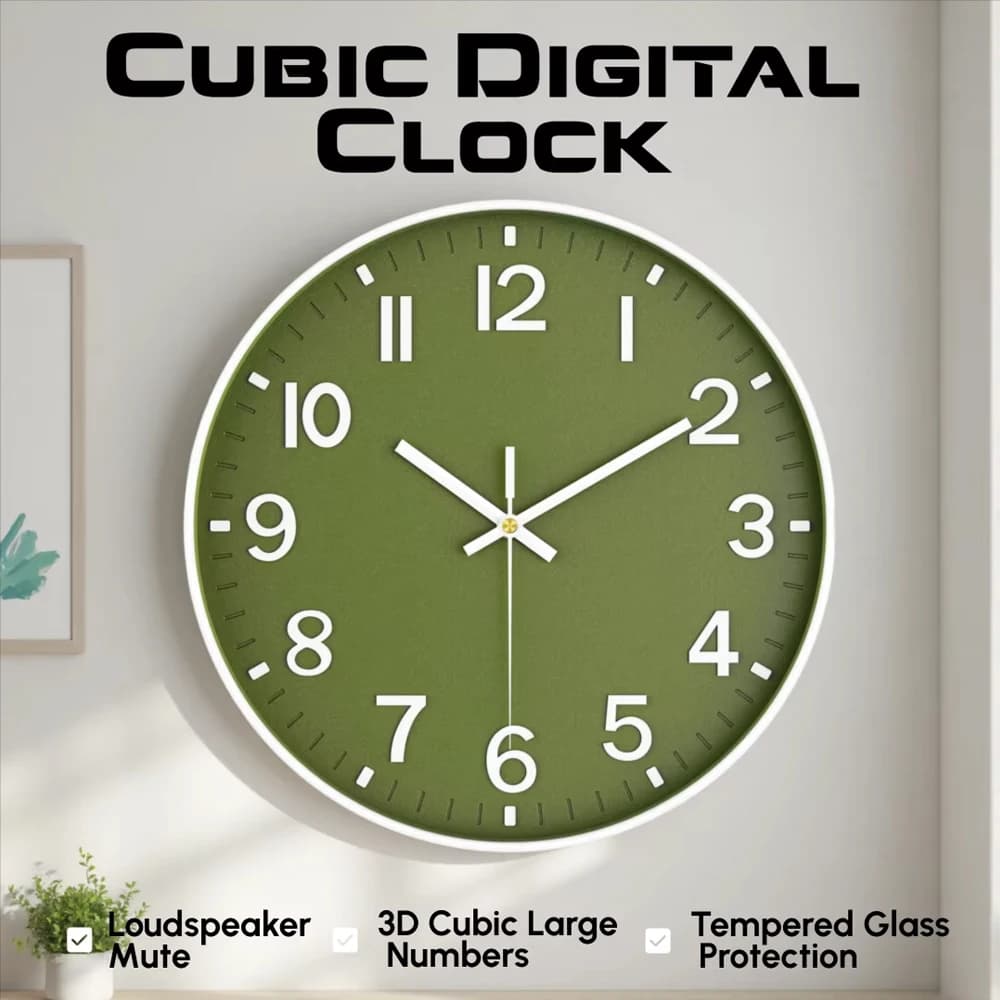 3D Number Wall Clock Silent Quartz Movement Tempered Glass Minimalist Decor Analog Clock for Living Room Bedroom Kitchen Office