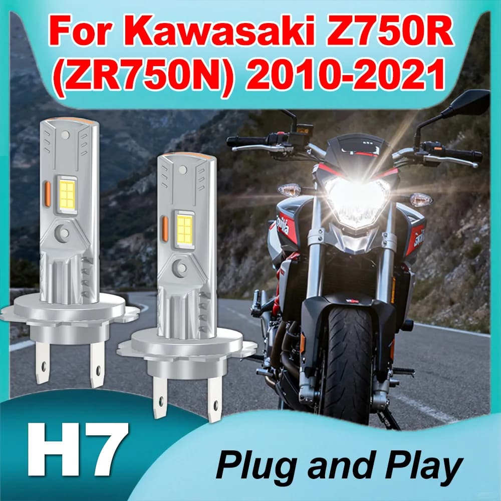 1 Pezzo Lampadina Faro Moto H7 22000LM Super Luminosa per Kawasaki Z750R (ZR750N) 2010-2019 2020 2021 Plug-N-Play