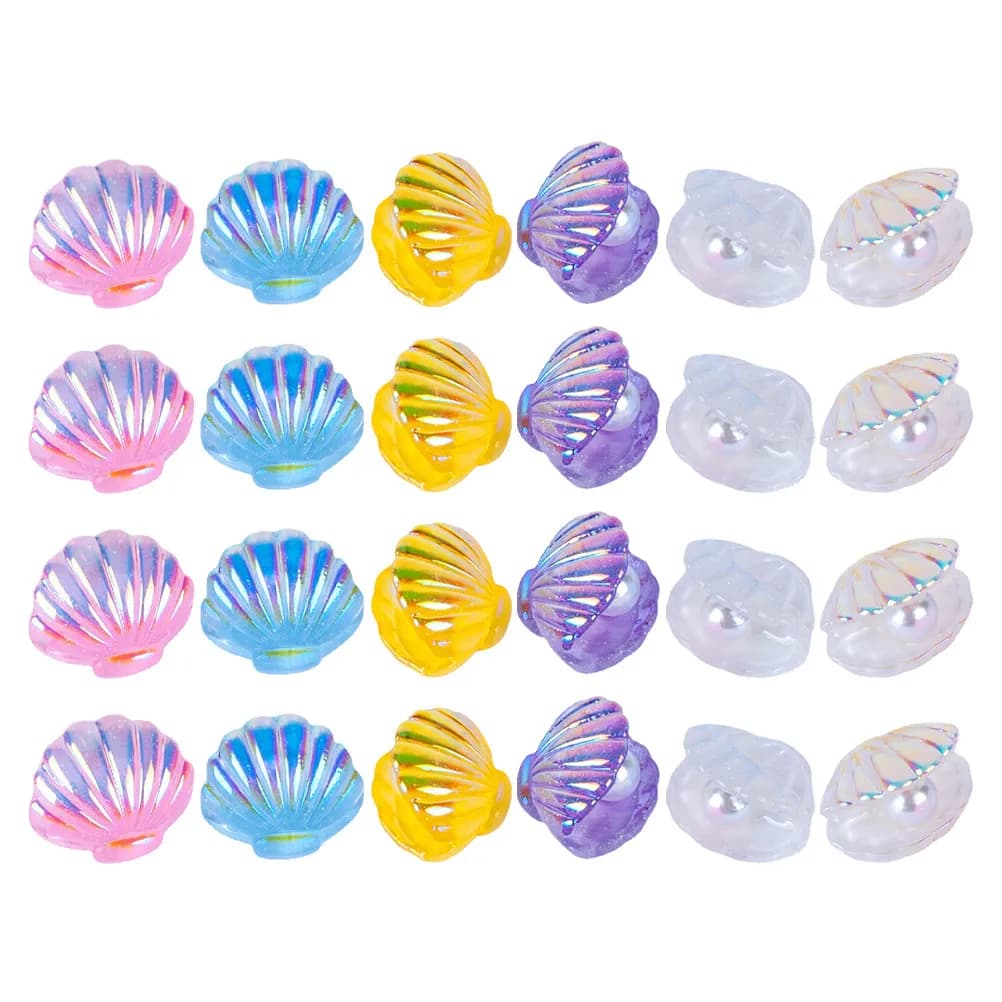 24 Pieces Accessories for Cover Phone Fai-da-Te, Material in Resin Shell Shape, Ideal for Craft Creations
