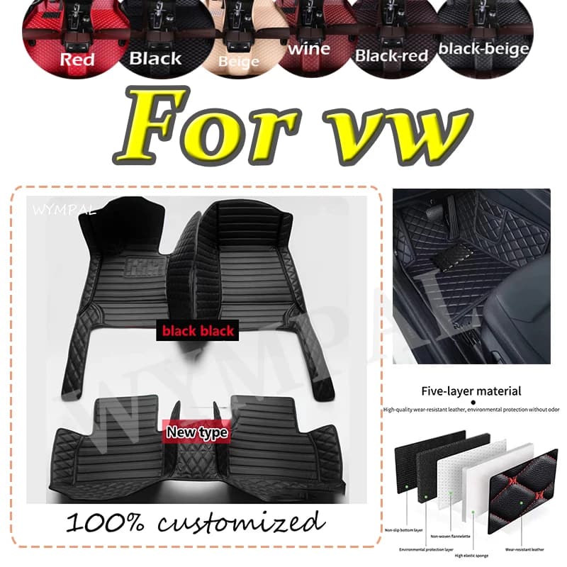 Tappetini per auto personalizzati di lusso per vw Touareg ID.6 Crozz SANTANA Phaeton Passat B5 Tappetini per auto Cuscinetti completi