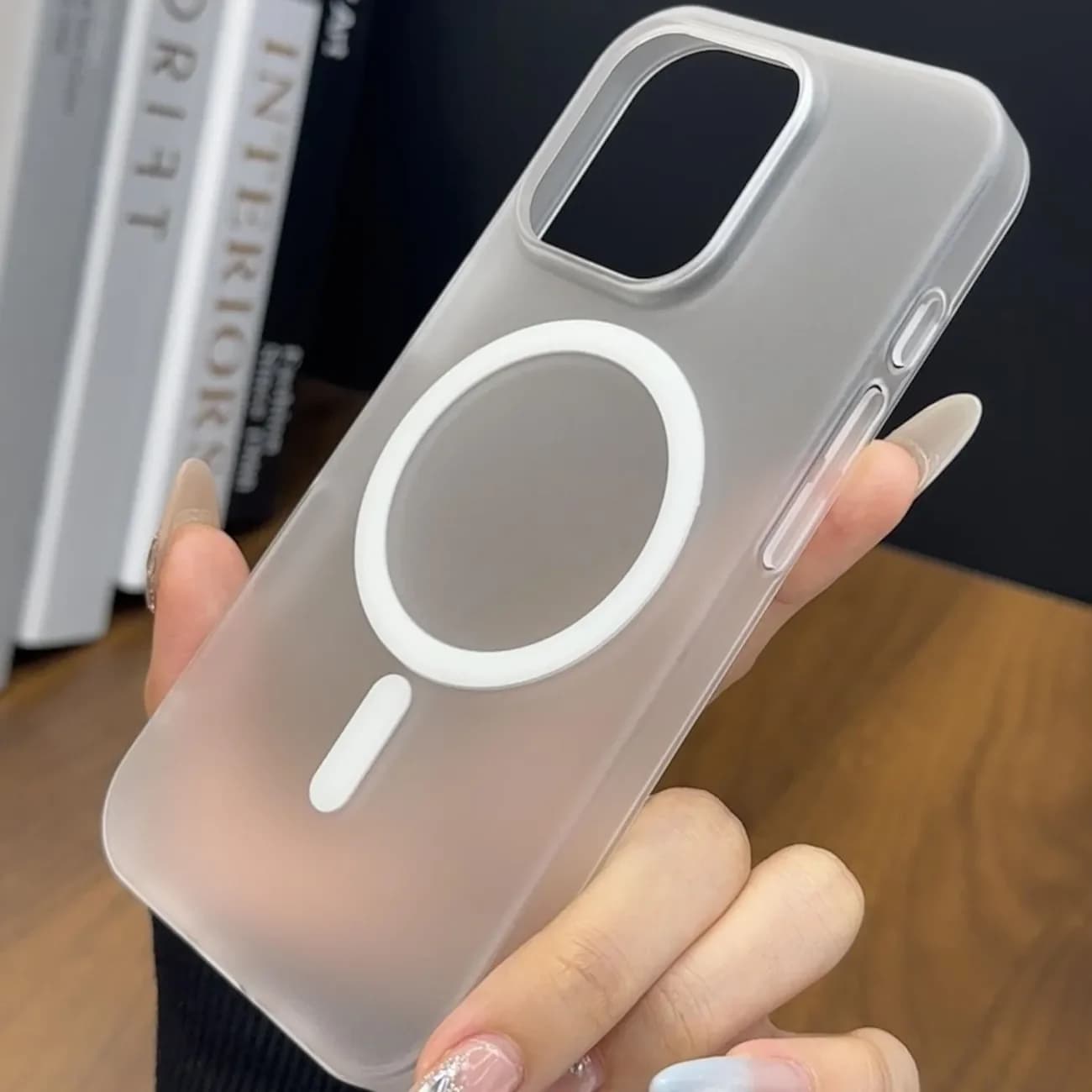 Luxury Simple Opaque For Magsafe Wireless Charge Phone Case For iPhone 11 12 13 14 15 16 17 Air Pro Max More bumper Y2K cover