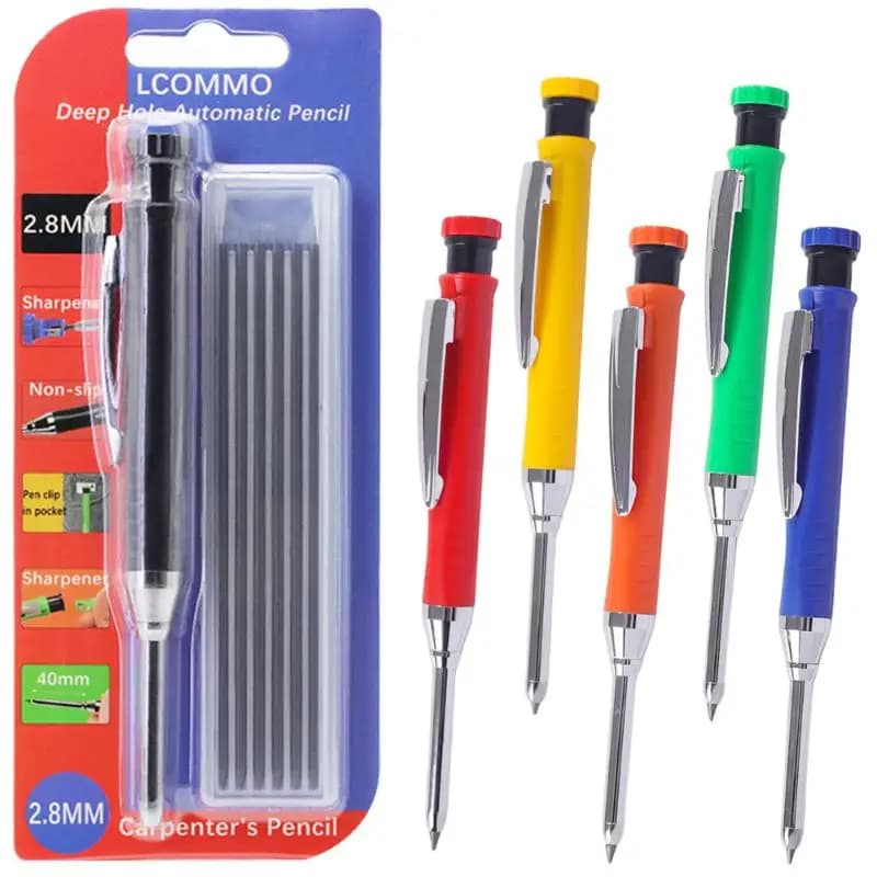 1Set Woodworking Marking Pencil Card Set 2.8mm Deep Hole Tool for Carpentry Joinery Wood Furniture Design