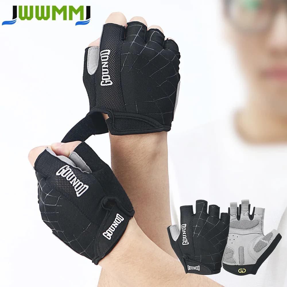 1Pair Gym Gloves, Workout Gloves, Fingerless Gloves for Weightlifting, Lightweight Breathable Fitness Gloves, Sports Gloves