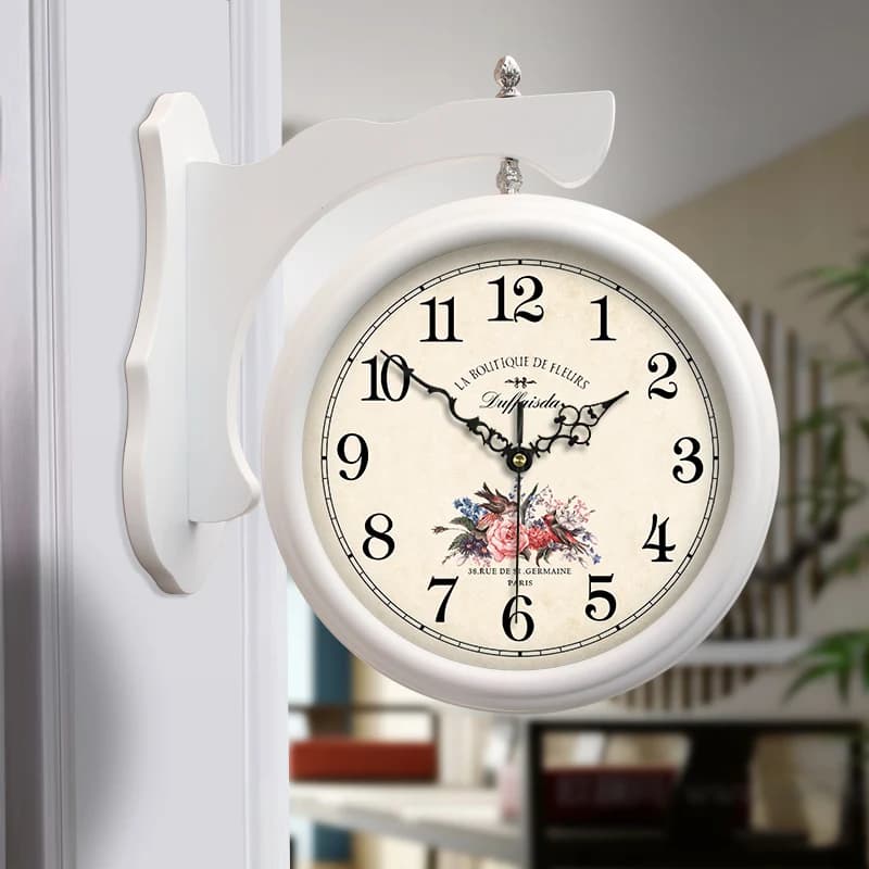 Simple Chinese Wall Clock Double Sided Living Room Creative Clock Wall Silent Aesthetic Art Relogio De Parede Home Decorations