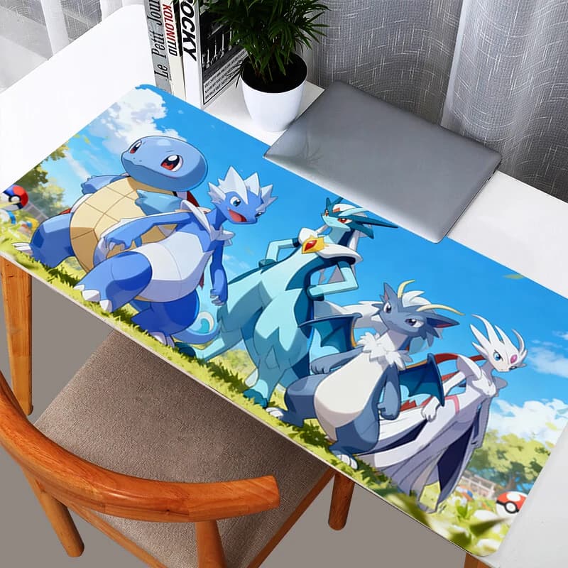 Tappetino per mouse Anime Gaming Accessori Mousepad Gamer PC Pokemon Pikachu Completo Tappetino per tastiera per computer Durable Varmilo Table