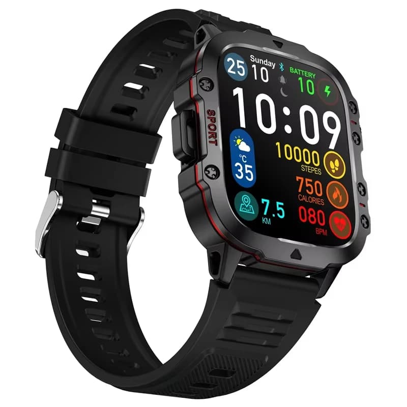 LAXASFIT Smart Watch Schermo grande da 2,01 pollici HD Chiamata Bluetooth Assistente vocale Uomo Donna Smart Watch Sport Fitness Tracker