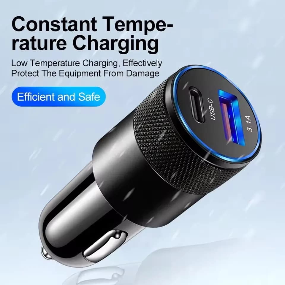 Adattatore di ricarica rapida PD tipo C per caricabatteria da auto USB 3.1A per Xiaomi Huawei, presa per accendisigari per auto