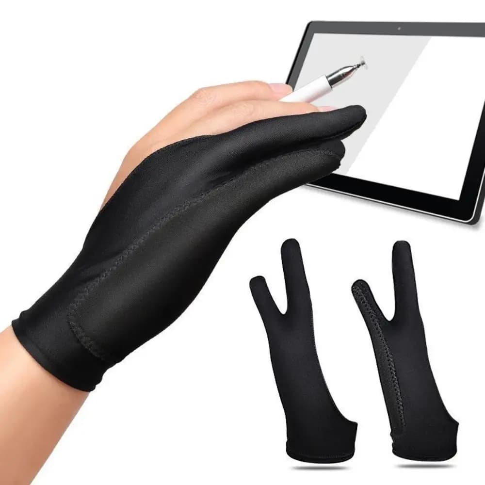 Guanto antivegetativo a due dita di 3 dimensioni per artista Disegno Tablet Pad Guanti per la casa Guanto per mano destra sinistra 1 guanto per PC