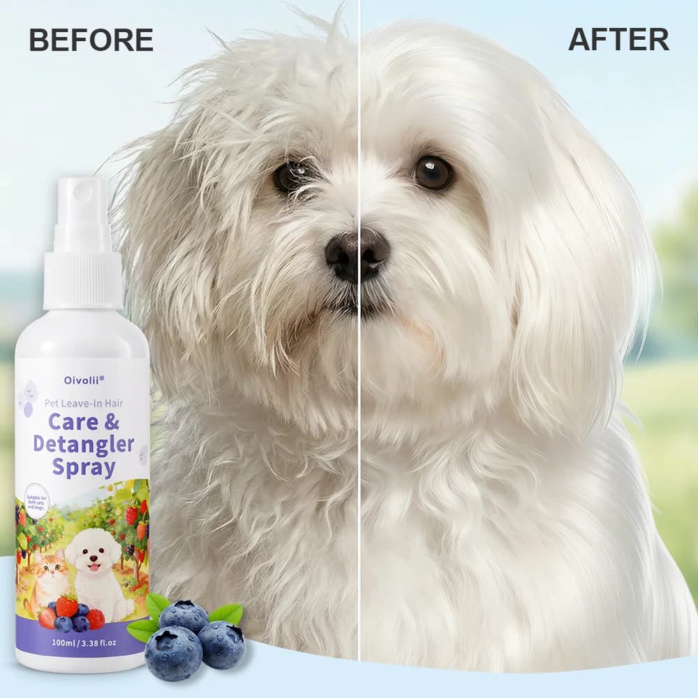Spray districante per la cura del pelo degli animali domestici Oivolii, profumo di marmellata dolce, formula delicata, effetto liscio immediato per cani e gatti