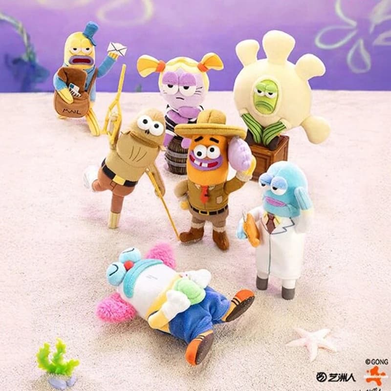 POPMART Originale SpongeBob SquarePants Residenze di Bikini Bottom Blind Box Clown Anime Figure Mail Fish Mystery Box Modello