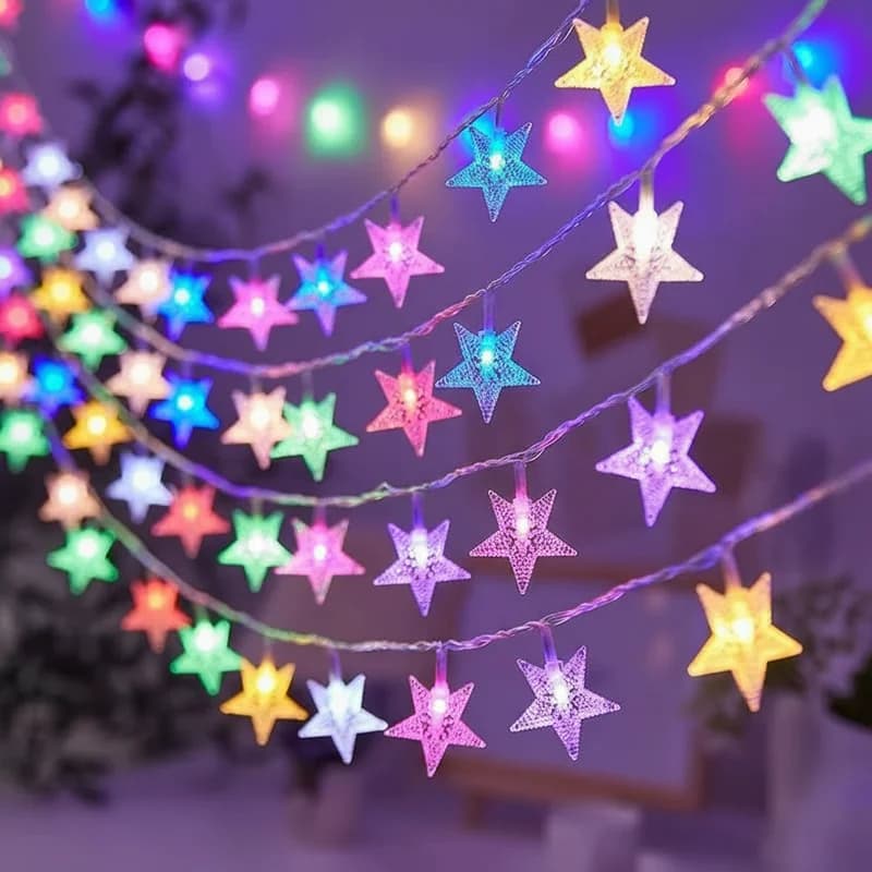 Luci a Stella LED 10/20/40, Ghirlande Luminose a Batteria, Lampade per Natale, Feste e Matrimoni