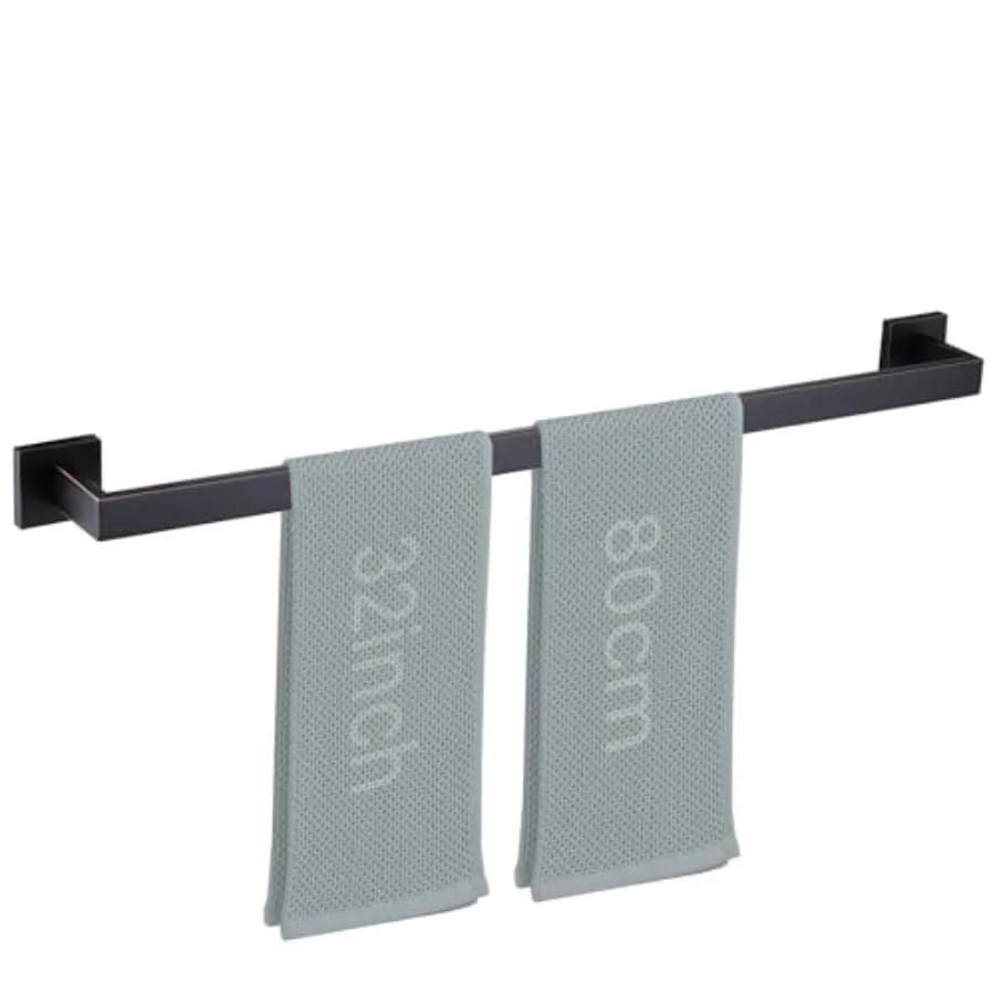 ORB Portasciugamani da 32 pollici per bagno e cucina, portasciugamani quadrato, portasciugamani da parete resistente, porta asciugamani da bagno, portasciugamani da parete resistente