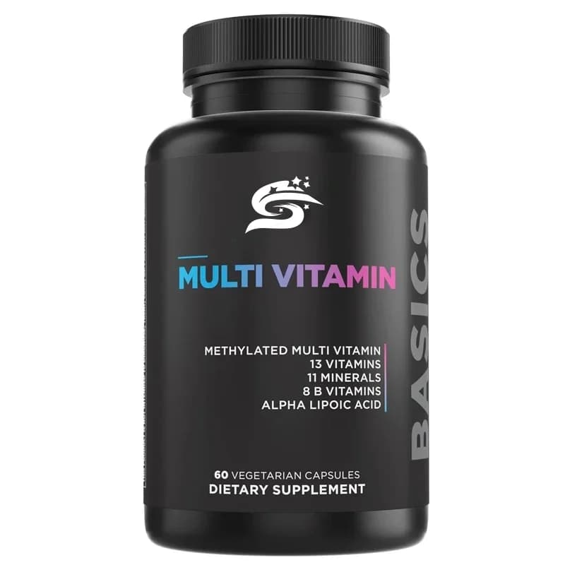 Multivitamin mineral supplement capsules for men and women containing iron, complex B, selenium and zinc not Gmo, gluten-free