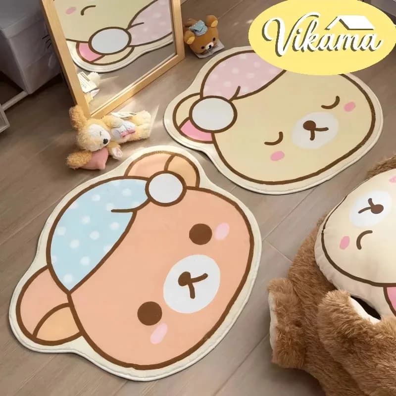 VIKAMA Tappetino Rilassante a Forma di Orso, Antiscivolo, Isolante, Termoisolante, per Ingresso, Corridoio, Tappeto da Bagno, Decorazione per la Casa