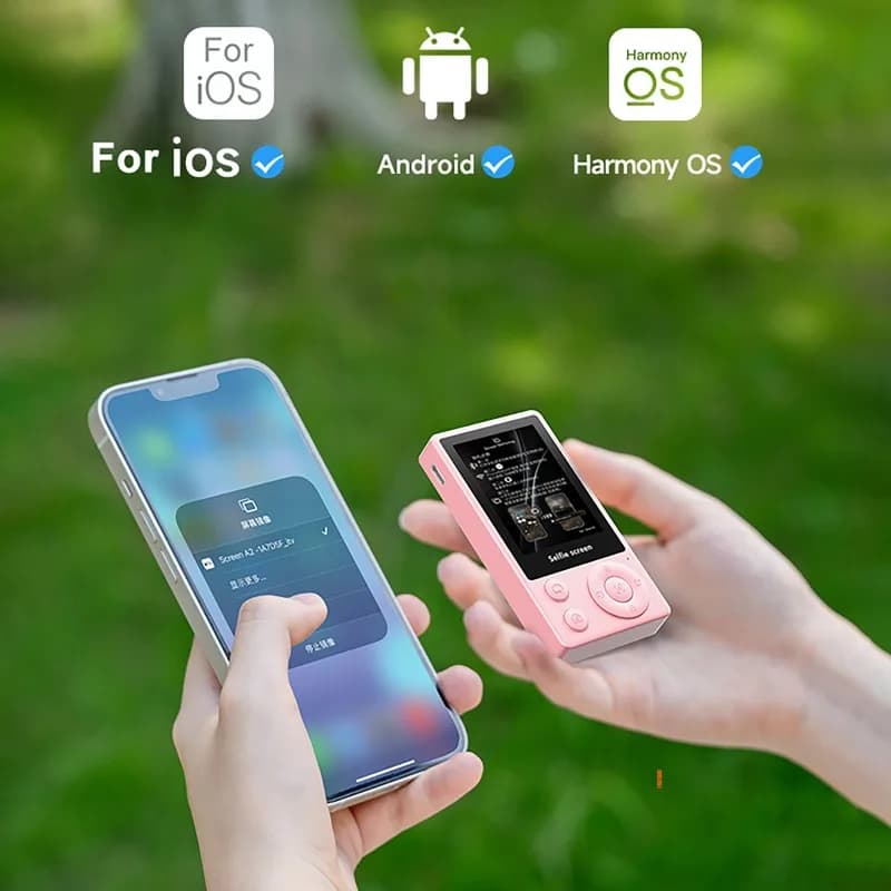 Proiettore per schermo selfie magnetico wireless Bluetooth Display a colori da 2,4 pollici per registrazione selfie Vlog con fotocamera posteriore per smartphone