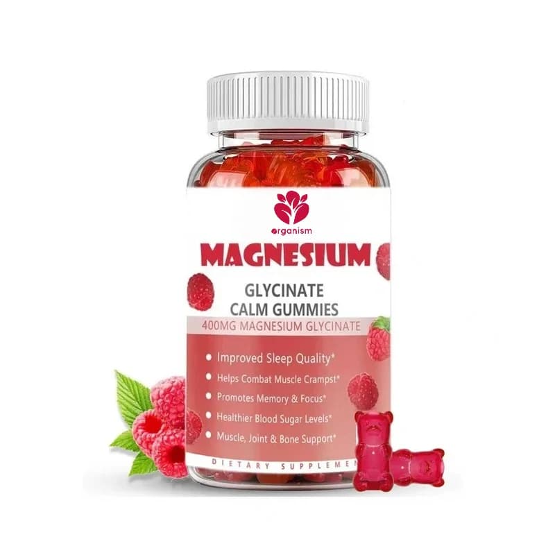 400mg magnesium glycinate chew gums, muscle relaxation, vitamin B6, vitamin D and potassium supplements