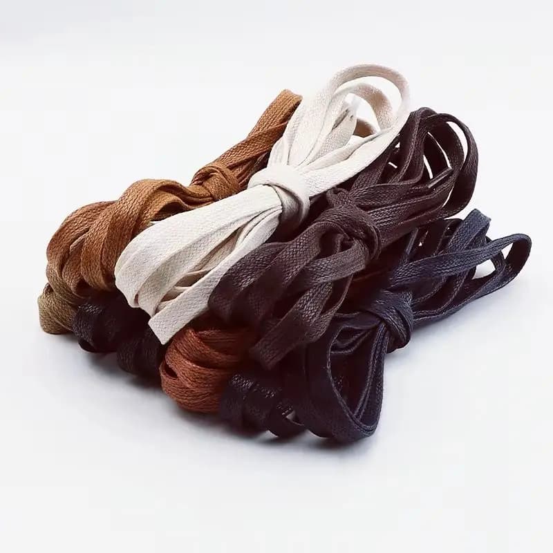 Lacci per Scarpe in Pelle Cerata Impermeabile, Lacci Piatti da 6mm di Larghezza per Stivali e Scarpe Oxford, Accessori per Calzature 60/80/100/120/140/180cm 1 Paio