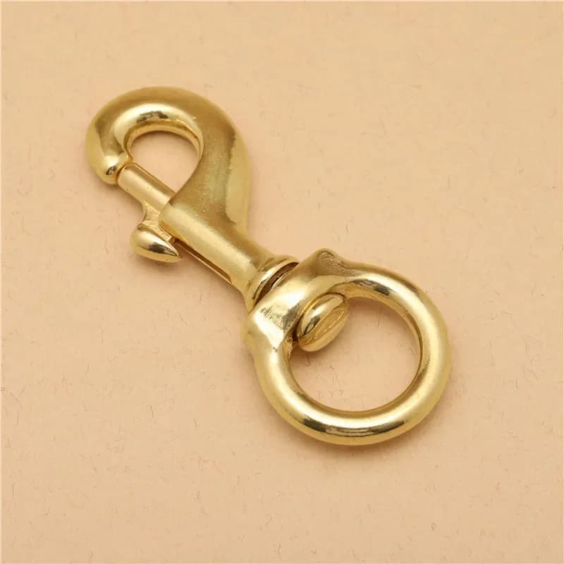 Solid Brass Snap Hook Carabiner Rotatable Bolt Trigger Clip Clasp Buckle for Leathercraft Bag Strap Pet Leash Parts Accessories