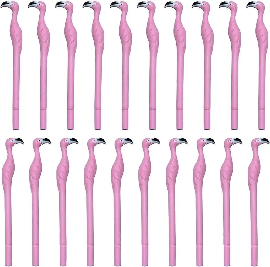 Simpatico set di penne gel con fenicotteri rosa per bambini, regali per colleghi, articoli per feste e cancelleria scolastica per il ritorno a scuola