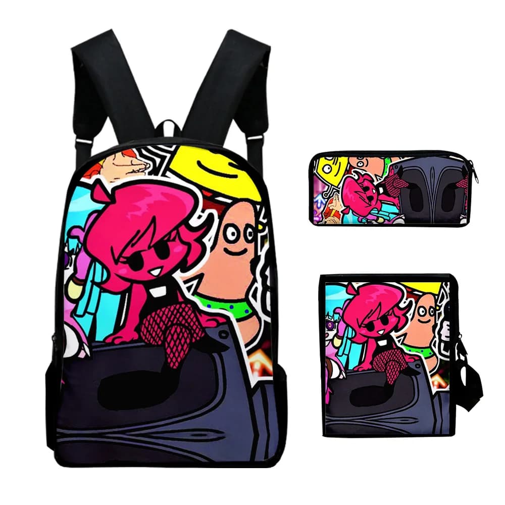 Classic Friday Night Funkin 3D Print 3pcs/Set pupil School Bags Laptop Daypack Backpack Inclined shoulder bag Pencil Case