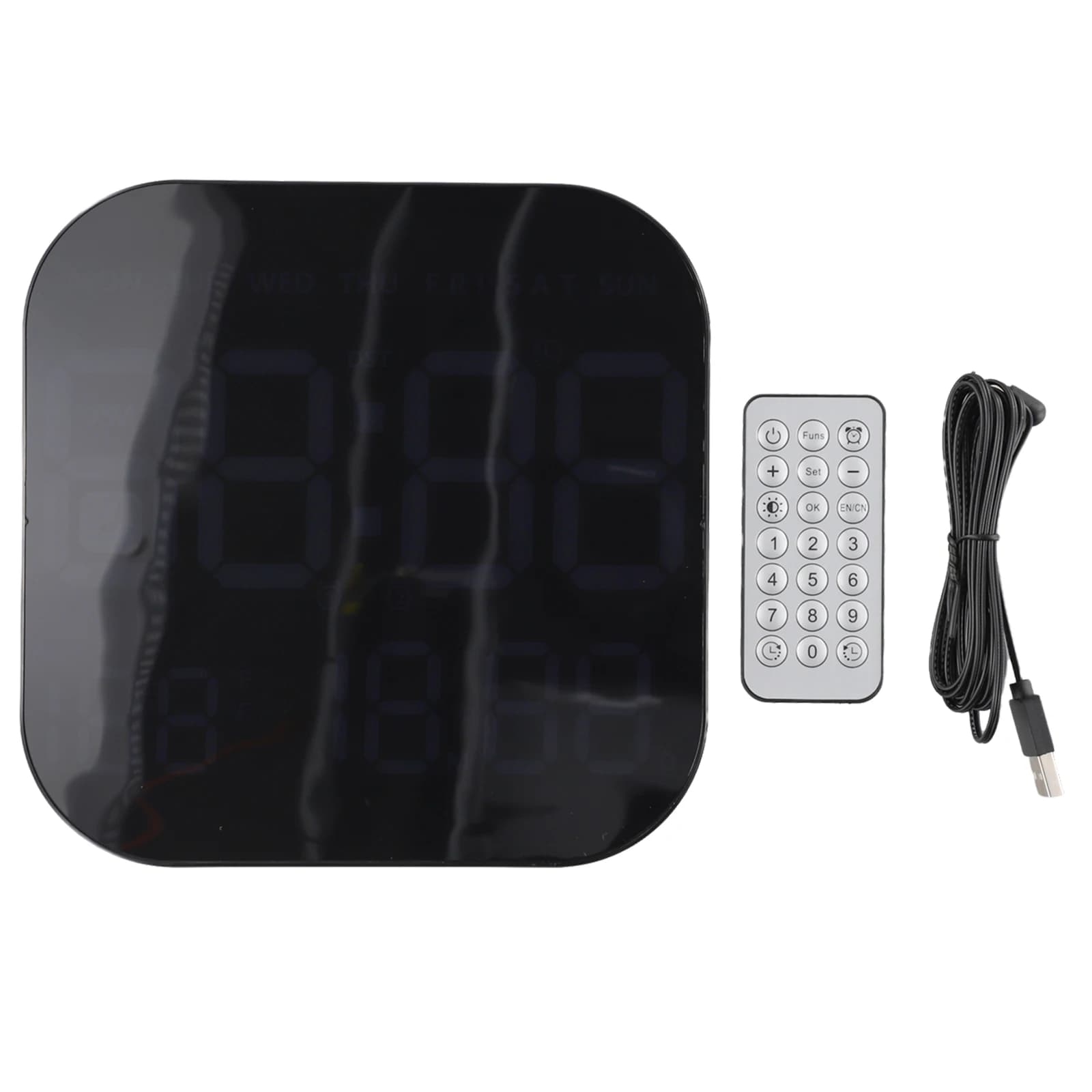 LED Wall Clock with Remote Control; Multifunction display with Functions of Temperature and Count for Daily Use