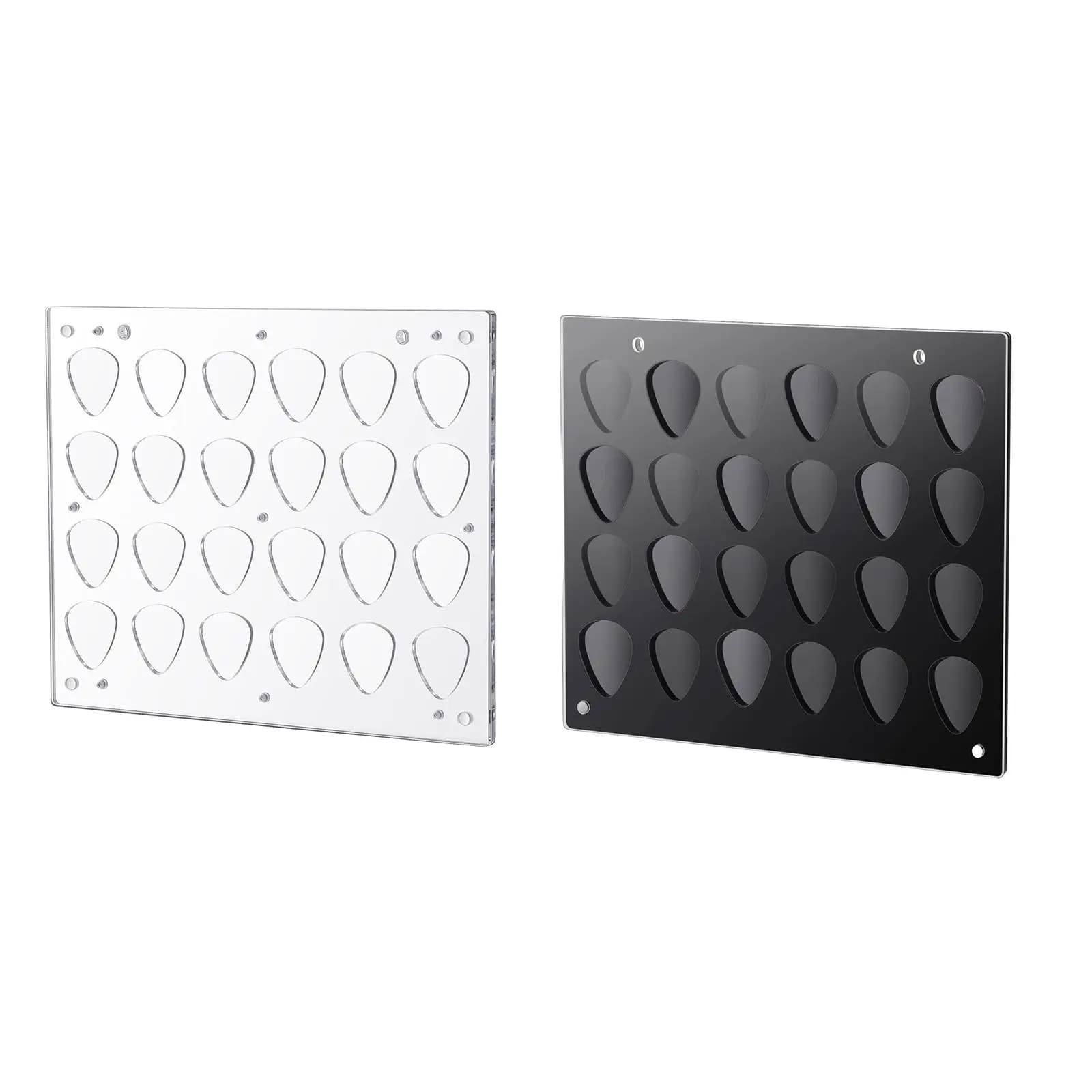 Porta Plettri per Chitarra a 24 Scomparti, Espositore in Acrilico per Collezione di Plettri Elettrici, per Casa o Studio