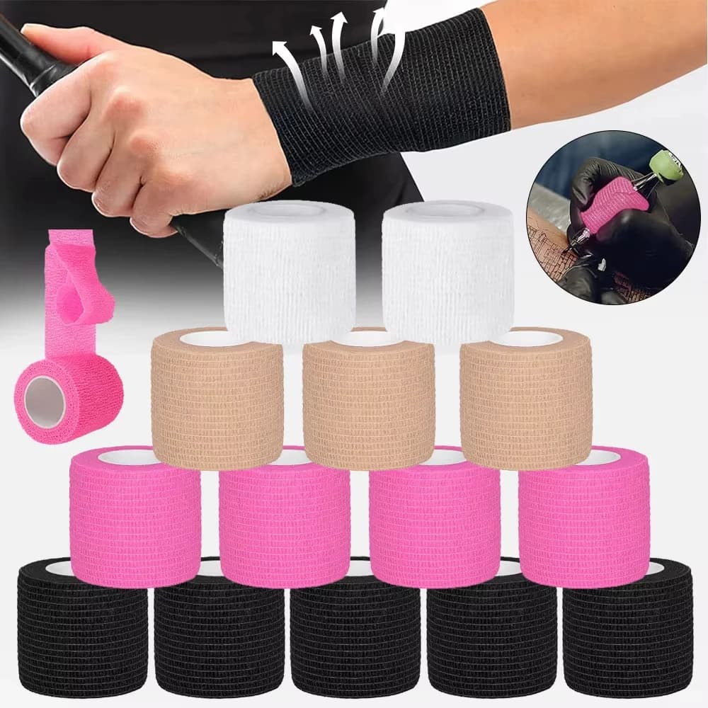 VIILIFE Rotoli avvolgenti per benda elastica autoadesiva per supporto per infortuni sportivi Supporto estensibile per polso, caviglia e allenamento
