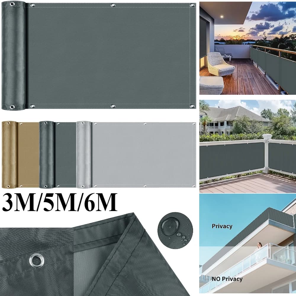 Rete Parasole per Balcone 100% Poliestere, Impermeabile, Anti-UV, Schermo Privacy, Rete Antivento, Riparo dal Sole