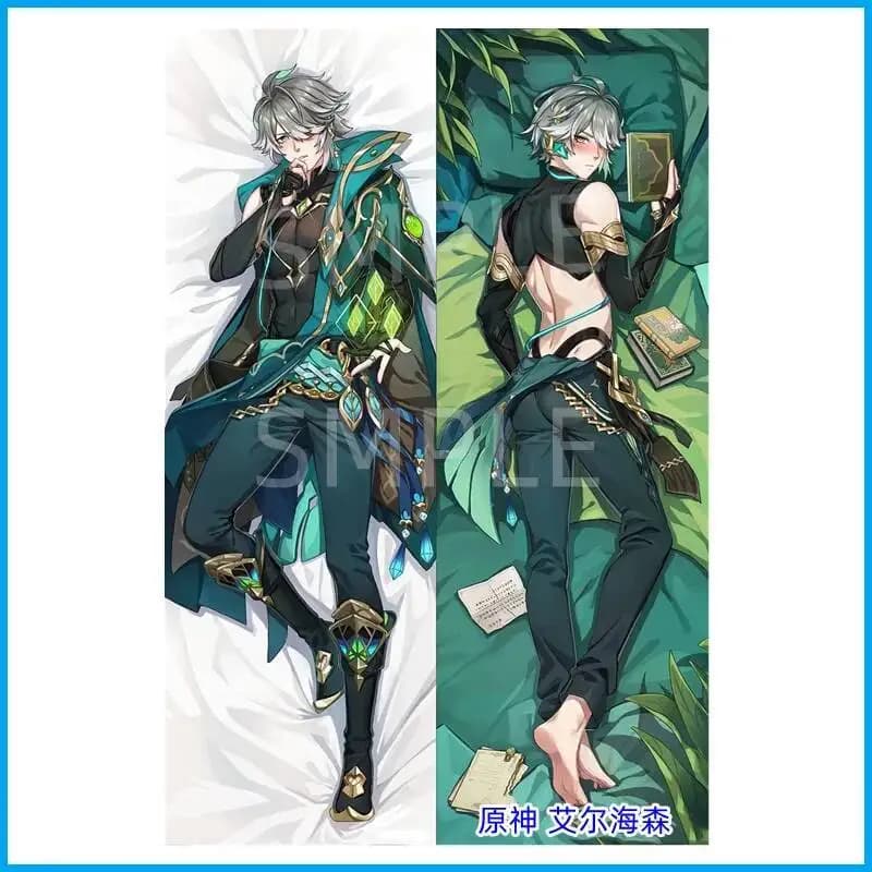 Genshin Impact Alhaitham Dakimakura Waifu Hing Body Anime Cosplay Federa 2 Lati Stampa Fodera per Cuscino Otaku