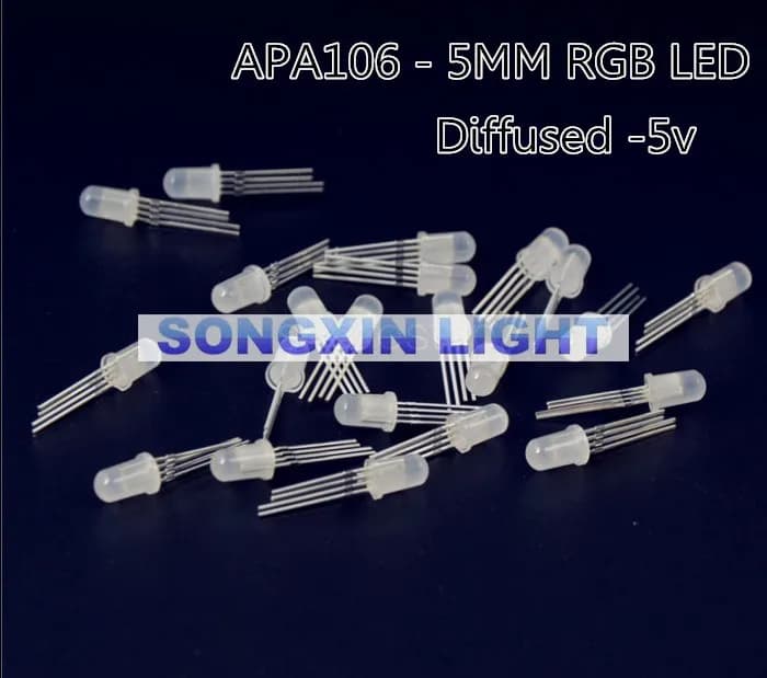 50 pz APA106 F5 5mm RGB LED Chip LED RGB integrati (come WS2812B) APA106 cappello rotondo LED a colori