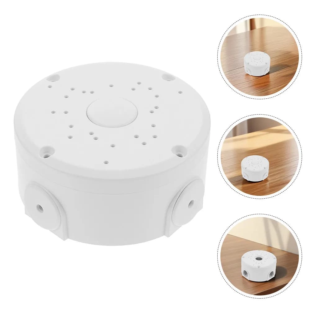 4Pcs Round Outdoor Junction Box Waterproof Plastic Dome Security Camera Enclosure with Multi-Hole Ventilation for Cable Hiding