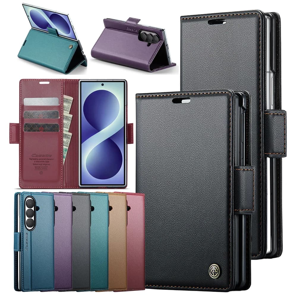 Flip Case for Samsung Galaxy Z Fold 8 Ultra 7 6 5 Fold8 Fold7 Fold6 Fold5 8Ultra Wireless Charging Cash Card Slots Phone Cover