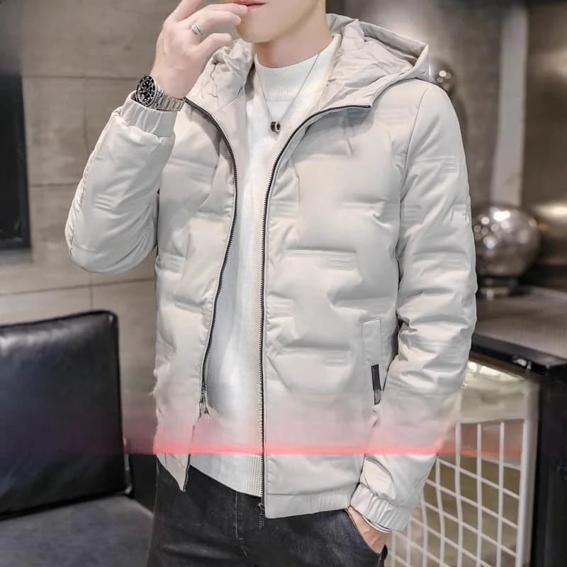 Piumino da Uomo 2025 Nuovo Invernale con Cappuccio Leggero Caldo Corto in Cotone, Abbigliamento Invernale da Uomo alla Moda con Trattamento Antistatico in Poliestere