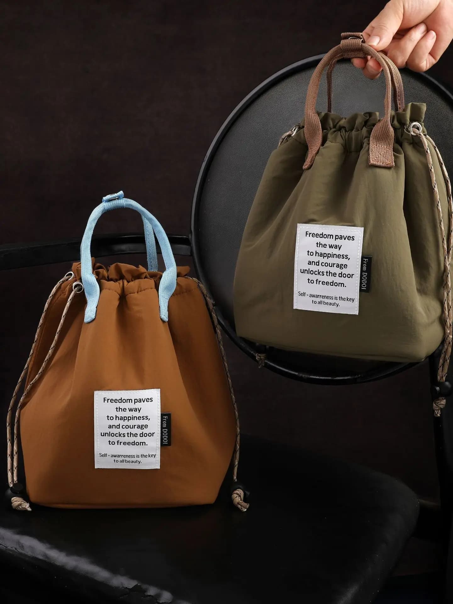 Borsa Termica Portatile in Tela per Pranzo, Contenitore per Riso, Borsa con Coulisse Stile Cinese per Bento Box, Uso Quotidiano