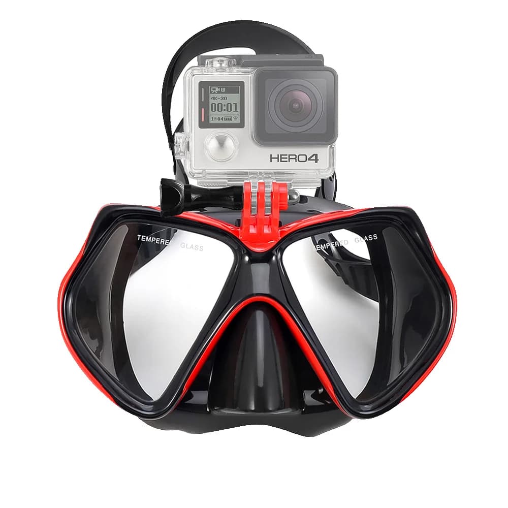 Underwater Mask Swimwear for GoPro Underwater Sports Camera Tempered Glass Professional Scuba Dry Snorkel Tube Adults