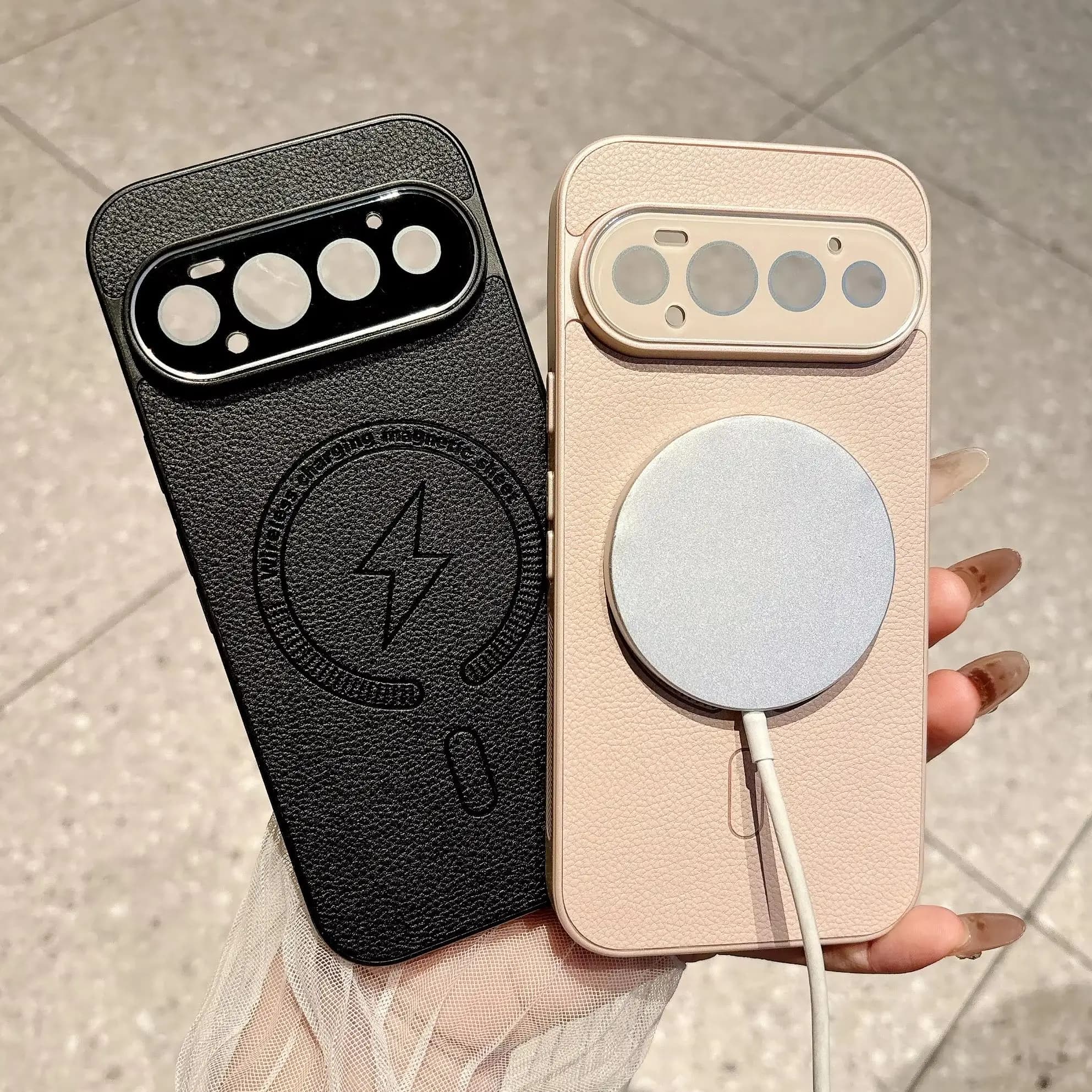 Matte Leather Textured Magnetic Case For Google Pixel 11 10 9 Pro XL 10A 8 Pro 9A For Magsafe Glass Lens Protect Business Cover