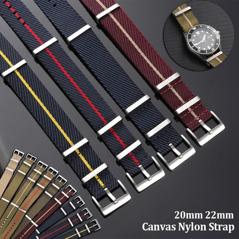 Cinturino Militare Premium da 20mm 22mm per Tudor, Cinturino in Nylon per Orologi Seiko, Bracciale in Tessuto Canvas per Rolex, Cinturino per Uomo e Donna per Omega