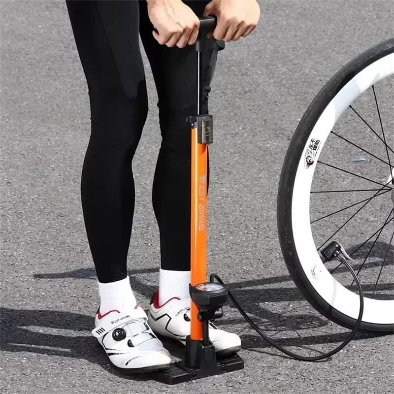 WEST BIKING Con Barometro Pompa da bicicletta 160PSI Ad alta pressione Moto E-bike Scooter Schrader Presta Valvola Gonfiatore per pneumatici