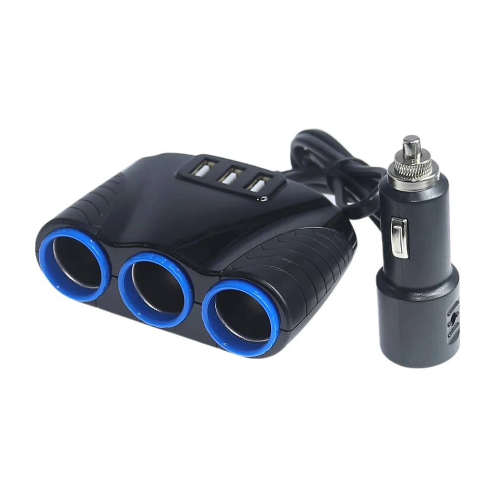 Adattatore Splitter Presa Accendisigari Auto 12V-24V con LED, Caricatore USB per Telefono Cellulare, MP3, DVR e Accessori