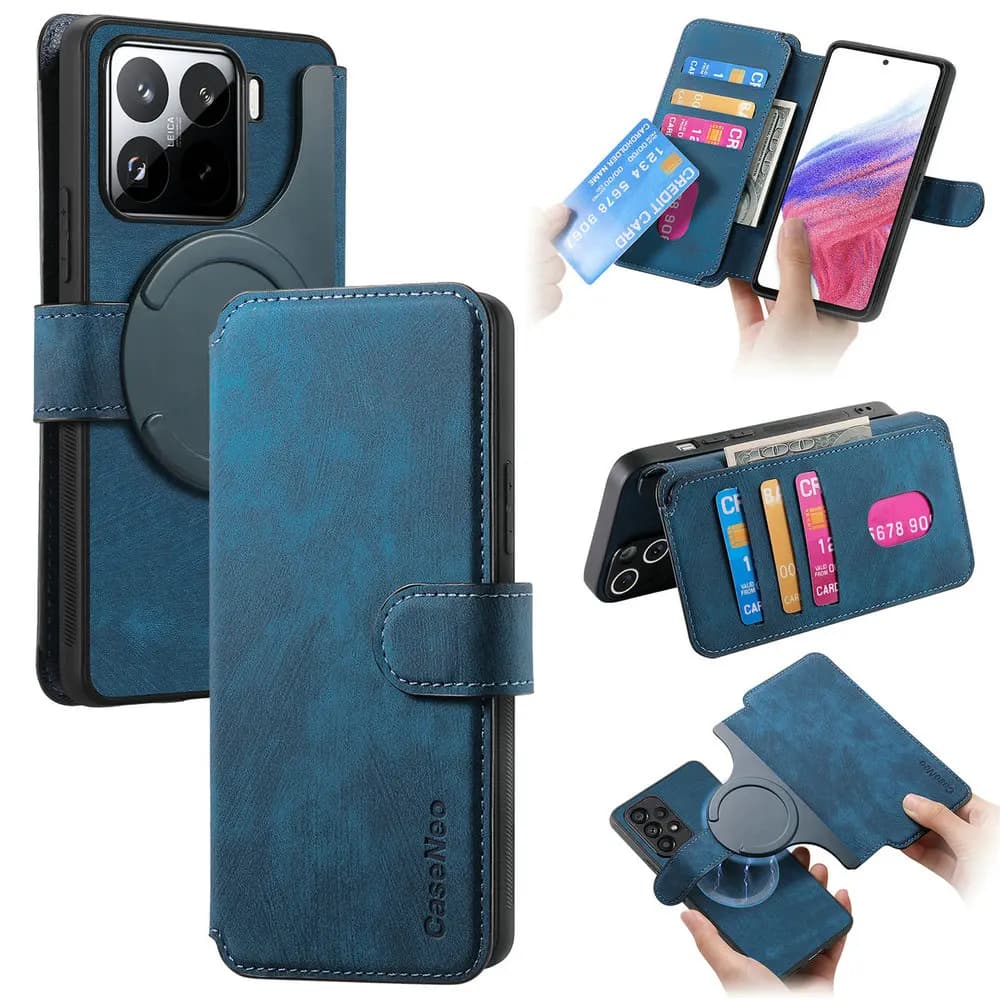 Custodia di lusso pop per Xiaomi 15 5G 2 in 1 carta in pelle staccabile RFID Fonda Xiaomi 15 Custodia Mi Phone Xiaomi15 Copertina magnetica per libro
