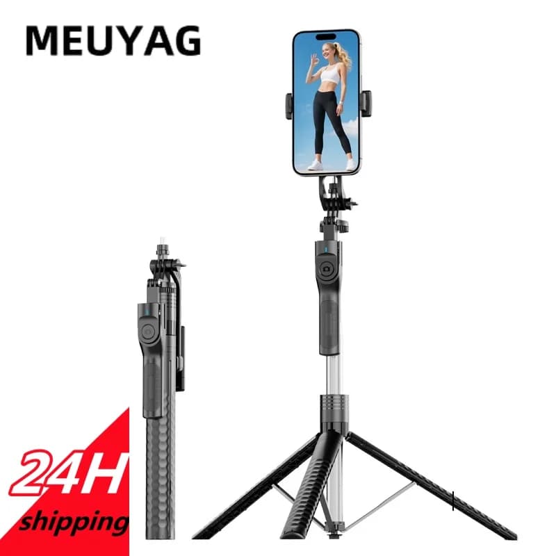 Treppiede MEUYAG per fotocamera smartphone, supporto per treppiedi con otturatore Bluetooth, staffe per selfie stick wireless con supporto per telefono