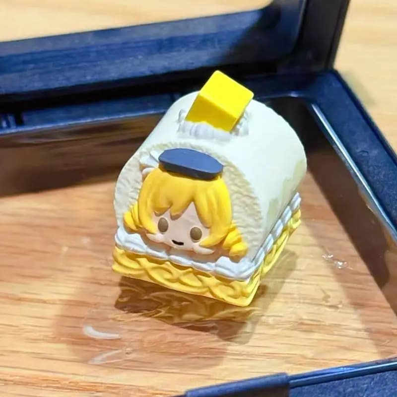 Keycap LOBO in Artisan Resin Theme Puella Magi Madoka Magica Homura Akemi Cake Roll for Mechanical Keyboards, for Soul Passioners