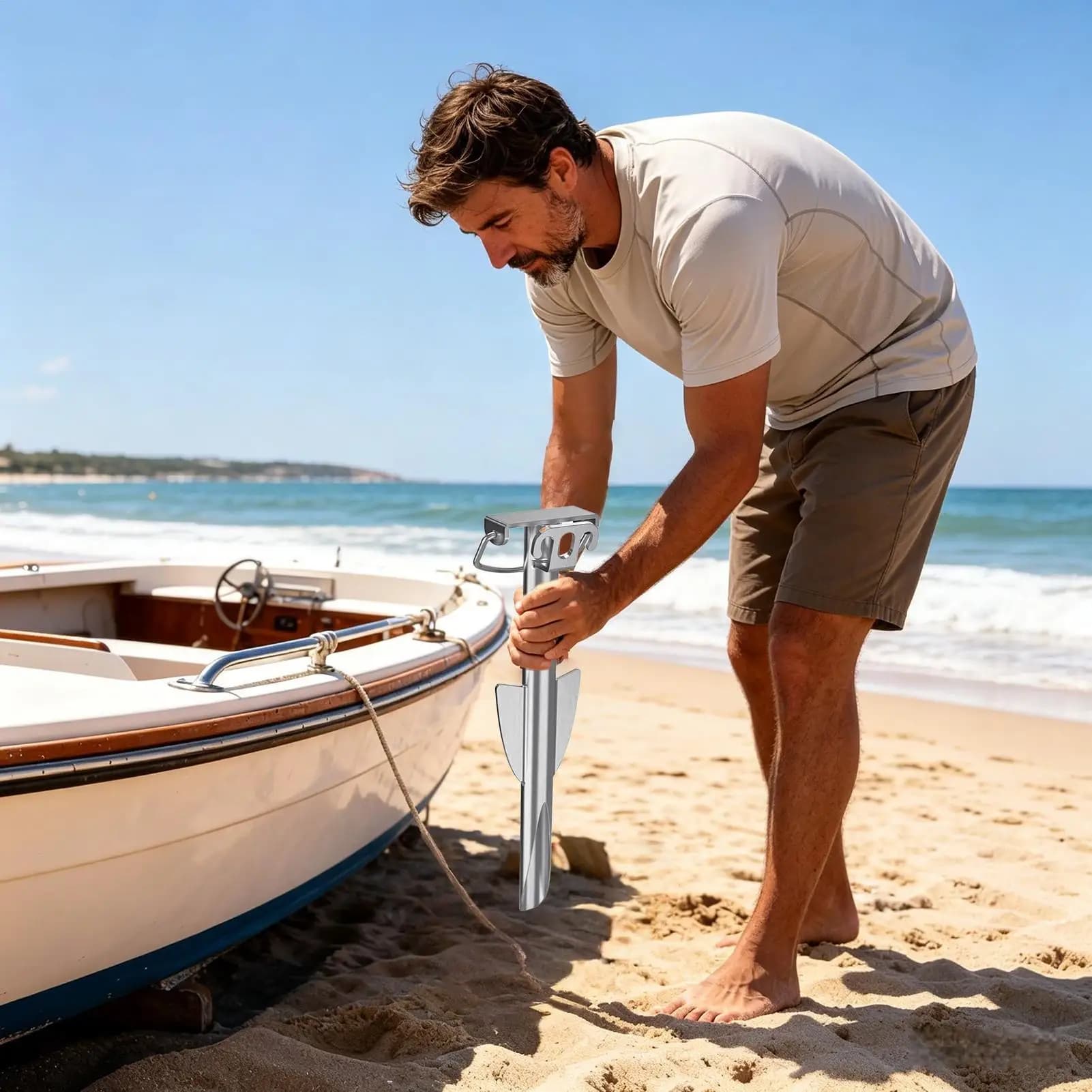 Ancore per Paddle Board in Acciaio Inossidabile, Ancore da Sabbia Resistenti per Barche, Kayak, Paddleboard, Gommoni, Zattere, Pontoni e Tende da Spiaggia