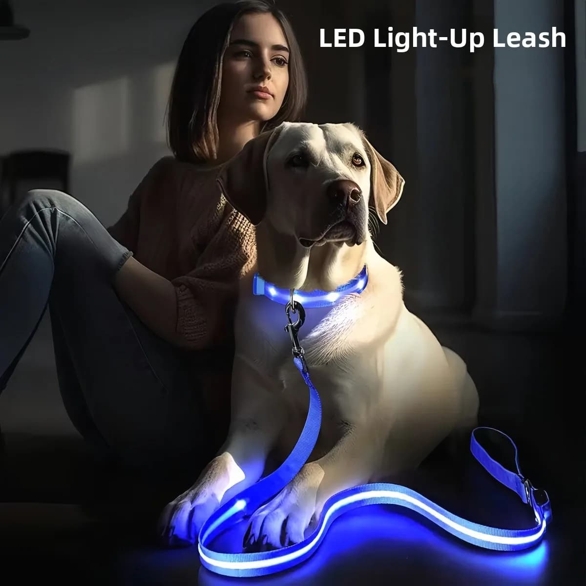 Guinzaglio Luminoso per Animali Domestici con LED Rotante, Pettorina per Cani Non Estensibile, Accessori per Animali, Attrezzatura per Cani da Esterno, Guinzaglio per Animali